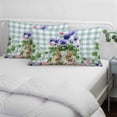 thumbnail image 3 of Spring Easter Pillow Covers, Linen Long Throw Pillow Case, Purple Floral Summer Botanical Teal Plaid Holiday Pillow Protector Decorative Cushion Cover for Living Room/Bedroom 20" x 36", 3 of 8