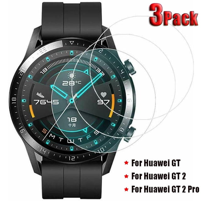 Paquete de 3 protectores de pantalla de vidrio templado para Huawei Watch GT 2 Pro a prueba de explosiones Anti Scratch Smartwatch vidrio protector Deng Xun unisex