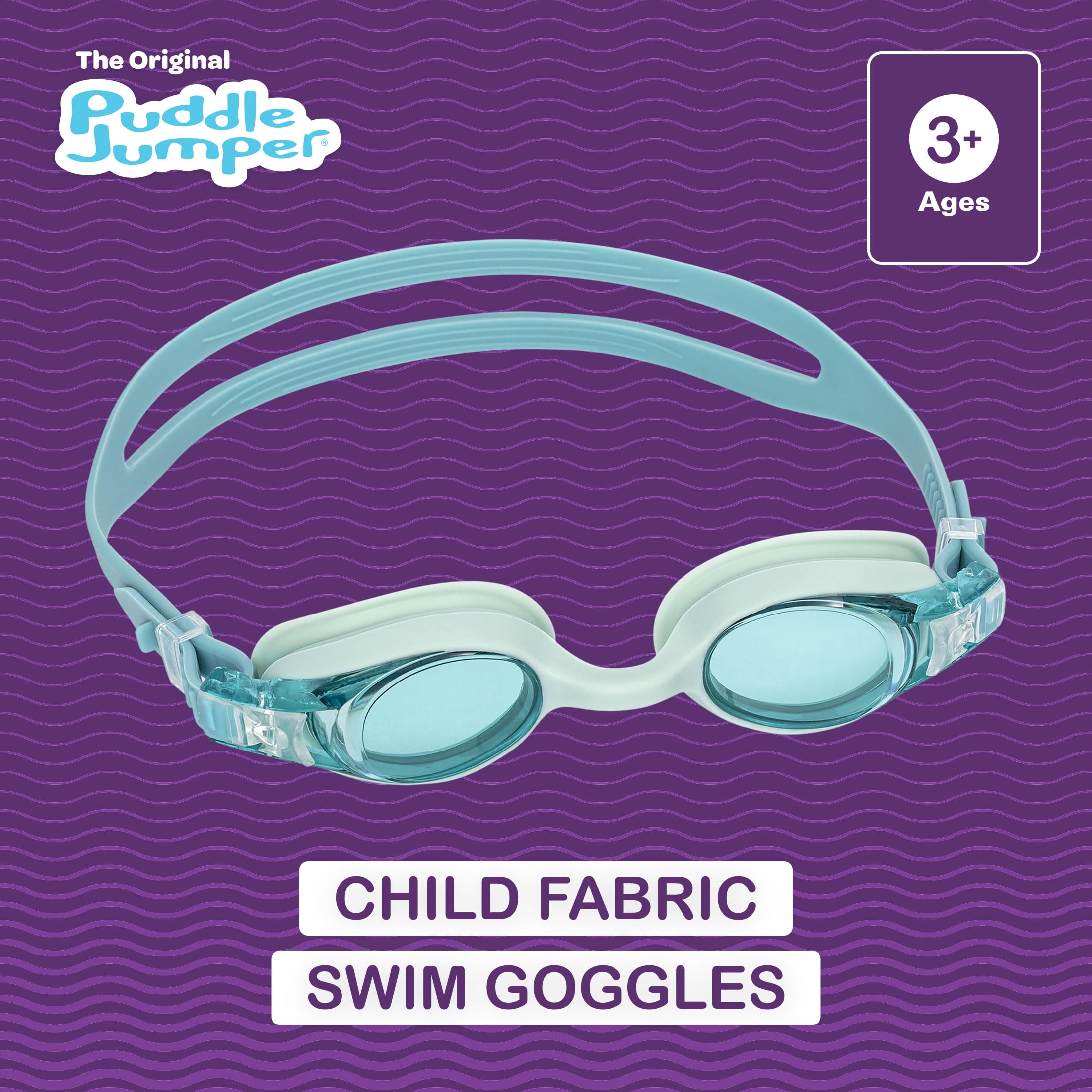 Puddle Jumper Child Swim Goggles, Green, Non-Latex and Non-PVC, Kids Ages 3+