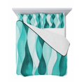 thumbnail image 7 of Quilts Twin Size Bedding Set, Turquoise Stripes Lightweight Quilted Comforter, Vintage Farmhouse Ripple Texture Art Soft Reversible Bedspread Coverlet with Pillow Covers for All Season, 68" x 86", 7 of 7