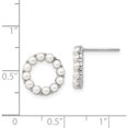 thumbnail image 4 of Sterling Silver Rhodium-Plated 2-2.5Mm Button Fwc Pearl Earrings (Width 12.1) (Length 12.1) - Jbsp, 4 of 5