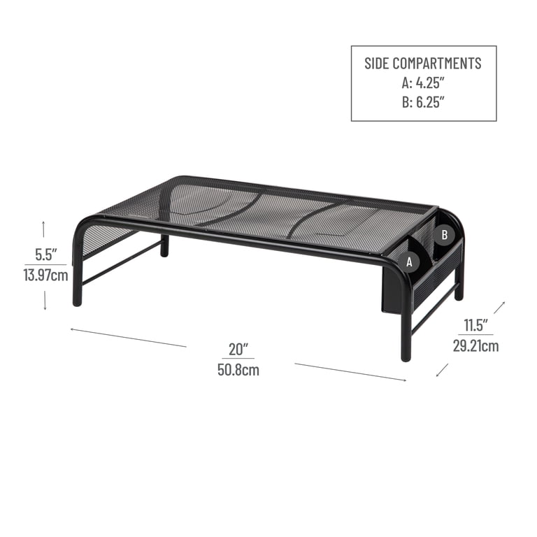 Metal Mesh Monitor Stand, Black photo 3