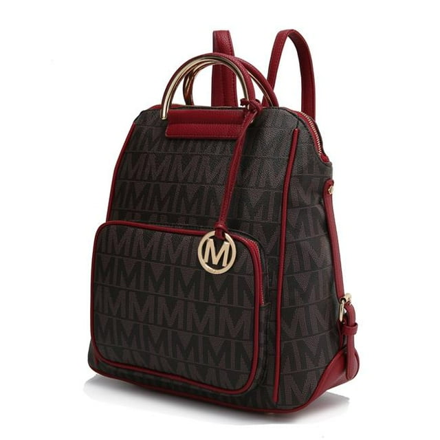 MKF Collection by Mia K. Cora Milan M Signature Trendy Backpack, Cora Grey - Large