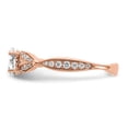thumbnail image 3 of Solid 14k Rose Gold Diamond Side-Stones with CZ Cubic Zirconia Center Stone Engagement Ring Size 5.5, 3 of 8