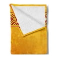 thumbnail image 2 of African Soft Flannel Fleece Throw Blanket, Theme Grunge Ornaments with Geometric Pattern Print, Cozy Plush for Indoor and Outdoor Use, 50" x 70", Orange and Marigold, by Ambesonne, 2 of 5