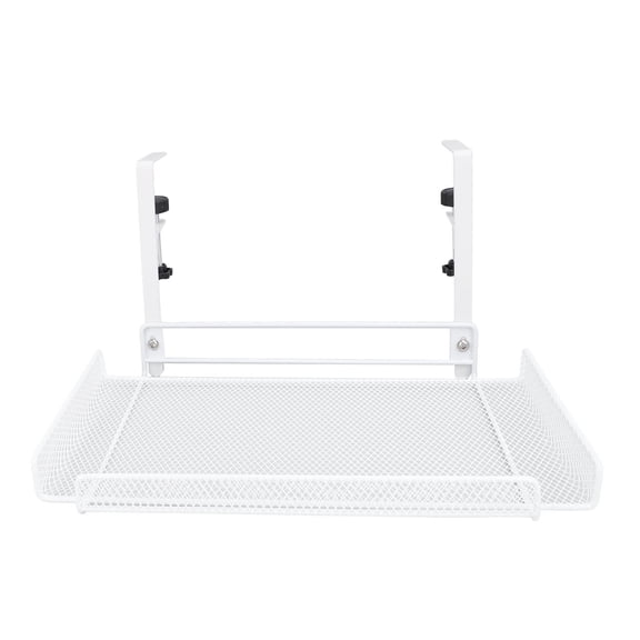 Xirurus Under Desk Cable Organizer Tray, Clamp-on Storage Shelf for Wires, Power Strip, Router - White