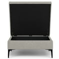 thumbnail image 4 of Rebecca 36 inch Wide Contemporary Square Mid&nbsp;Century Coffee Table&nbsp;Storage Ottoman with Lift Up Lid in Cloud Grey Polyester Linen, Assembled, 4 of 14
