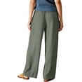 thumbnail image 4 of Minjewel Women's Solid Color Elastic Waist Loose Fit Breathable Cotton Linen Pants, Casual Trousers for Summer and Beach, Lightweight Comfortable,Gray,M, 4 of 5