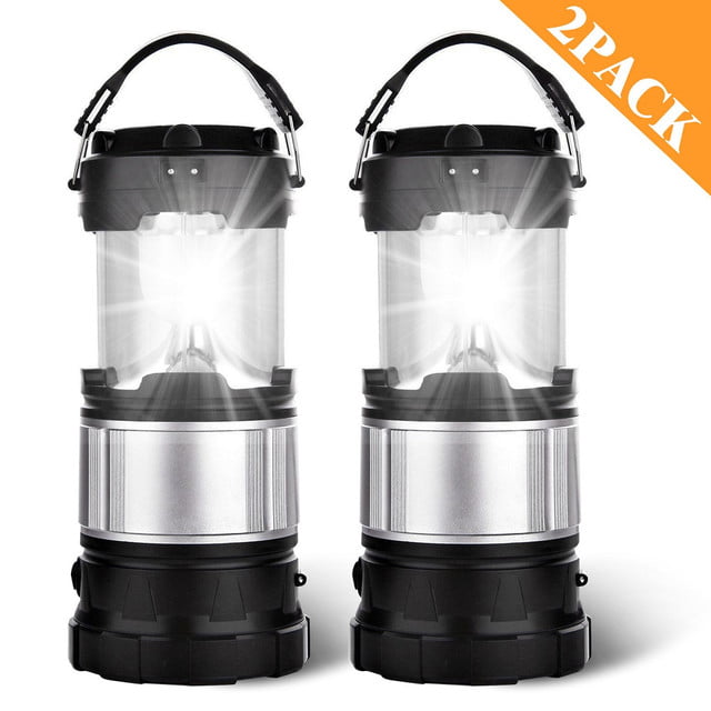 2X USB Solar Portable Outdoor LED Rechargeable Camping Lantern Bright Tent Lamp 