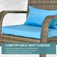 thumbnail image 5 of Outsunny Patio Adirondack Chair with All-Weather Rattan Wicker, Soft Cushions, Tall Curved Backrest for Deck or Garden, Sky Blue, 5 of 9