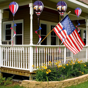 ZIYOGIFT 43 Air Balloon Wind Spinner Patriotic Hanging Windsock Twisters, American Flag & Eagle Outdoor Decor, 2 Pack