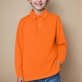 thumbnail image 2 of HCNTES Long Sleeve Polo Shirts For Boys Boys Shirt Little Big Boys' Long Sleeve Button Down Casual Dress Shirt(Orange,18-24 Months), 2 of 5