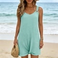thumbnail image 6 of Womens Dresses Women's Summer Sleeveless V Neck Beach Dress Casual Loose Knotted Hem Tank Dress With Metal Ring Straps Mint Green S, 6 of 9