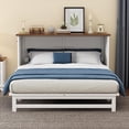thumbnail image 2 of Tabaray Wood Murphy Bed Chest, Full Size Foldable Platform Bed Frame with Charging Station and Large Storage Drawer, Muti-Functional Cabinet Bed for Home Office or Small Room, 2 of 17