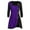 Purple, variant on jjayotai Womens Sweater Clearance Womens Plus Size Sweater Round Neck Long Sleeve Solid Botton Pachwork Asymmetric Knit Tops