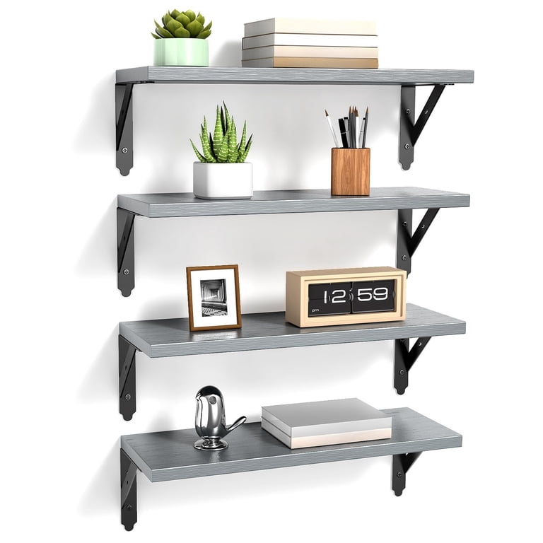 Wall Floating Shelves Set, Wall Mounted Storage Display Shelf for Home ...