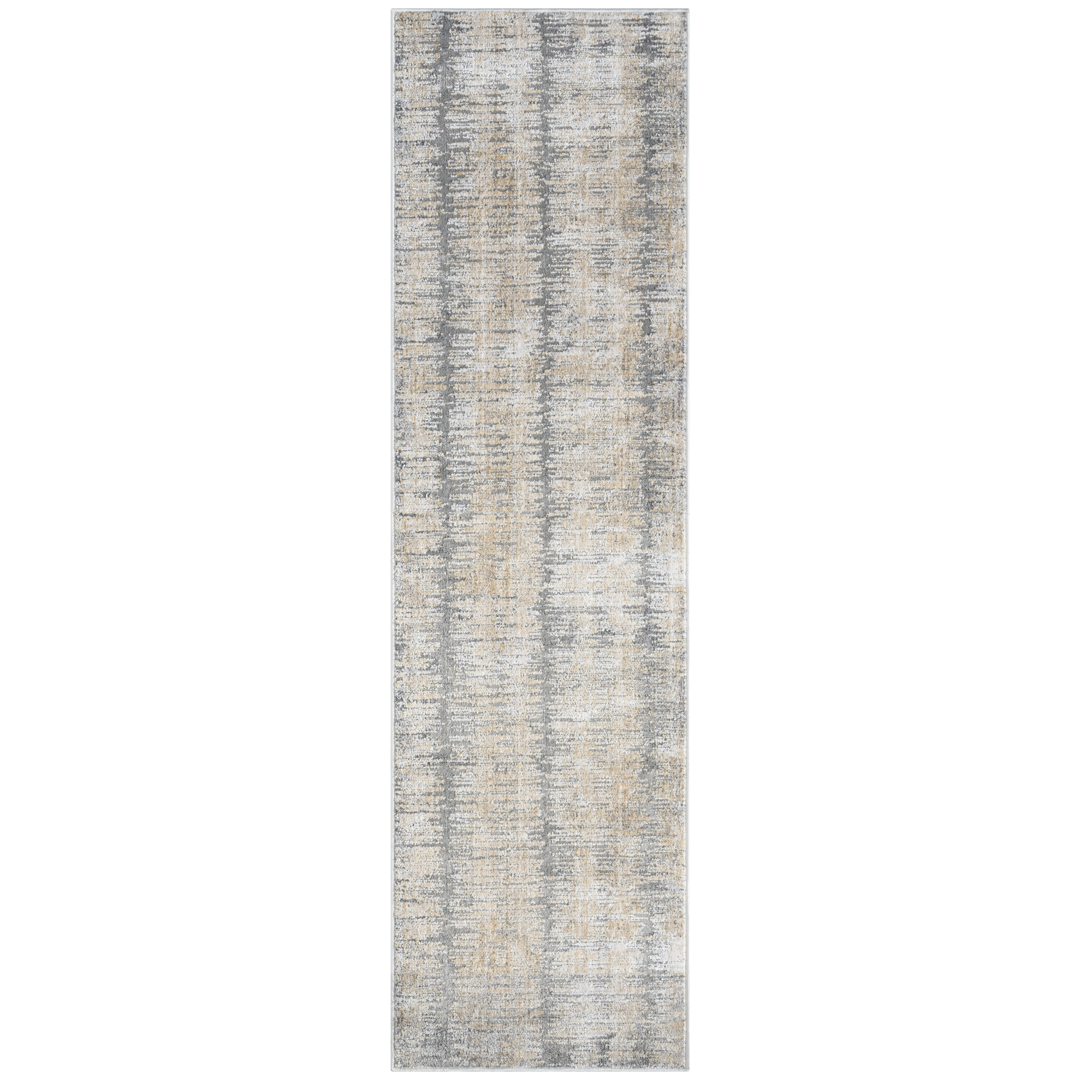 Nourison Modern Abstract Abstract Grey Gold 2'2" x 8' Area Rug (2x8)
