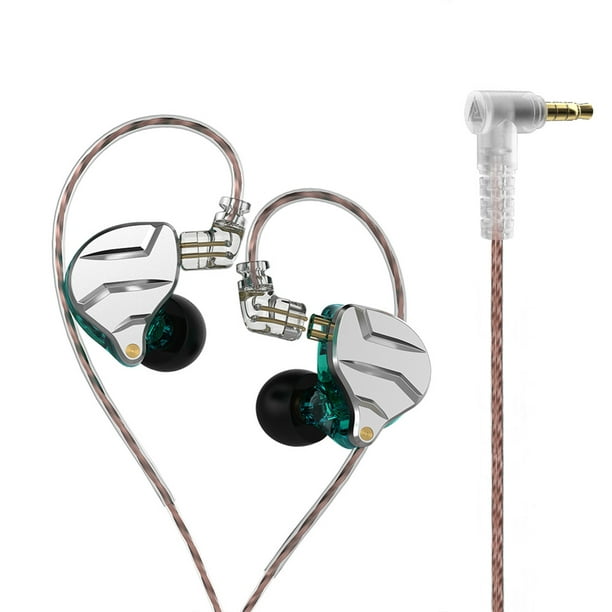 Sidaley Auriculares para teléfono móvil con cable de 3,5mm Jack HiFi auriculares universales con cancelación de ruido Cable largo desmontable Teléfono y Comunicación plata normal