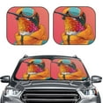 thumbnail image 2 of Gaeub Hip Hummingbird In Jacket Print 2-Piece Windshield Sun Shade,Foldable Car Front Window Sunshade,for Most Cars SUV Truck,Heat Blocker Visor Protector-Small, 2 of 6