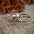 thumbnail image 5 of 2 carat Real Morganite Diamond Trio Ring Set with 1 Engagement Ring and 2 Wedding Bands Sterling Silver with 18k Gold Plating, 5 of 5