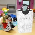 thumbnail image 7 of XMXT Large Collapsible Laundry Hamper, White Marble Print Laundry Basket with Aluminum Handle, 50L Gray, 7 of 7
