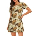 thumbnail image 1 of Vsdgher Chemise de Nuit Rétro Motif Écureuil Manches Courtes Col Rond Mignonne Robe de Nuit Confortable, 1 of 6