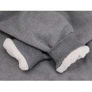 Mens Heavyweight Thermal Zip Up Hoodie Warm Sherpa Lined Sweater Jacket (Light Grey, XL)