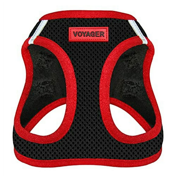 Voyager Step-in Air Dog Harness - All Weather Mesh Step in Vest Harness for Small and Medium Dogs by Best Pet Supplies - Red Trim, M