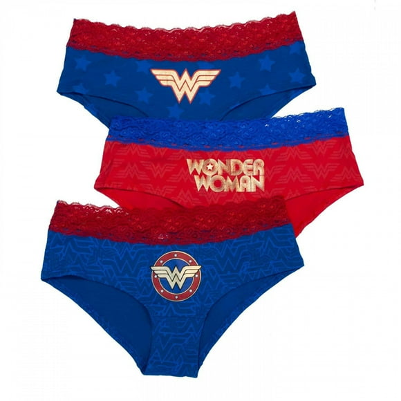 Wonder Woman Culotte en Feuille, Lot de 3 - Très Grand