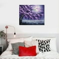 thumbnail image 4 of COMIO Purple Plum Blossom Flower Painting on Canvas Black and White Seascape Wall Art Abstract Artwork for Bedroom Decor, 4 of 4