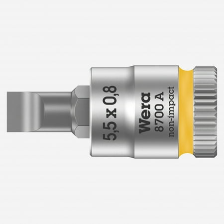 

Wera 003320 8700 A FL Zyklop Bit Socket with 1/4 Drive FL 0.8 x 5.5 x 28 mm