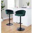 thumbnail image 3 of Claire Adjustable Bar Stool, Black Bar Stools, Bar Chairs, Swivel Bar Stools, Bar Stools Set of 2, Bar Height Stools Black, Gold Bar Stools (Black Metal, Green Velvet), 3 of 6
