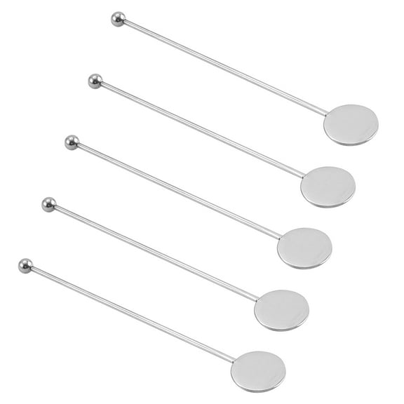 Raindrops 5Pcs Stainless Steel Swizzle Stick Beverage Mixing Long Handle for Drinks Stirrers