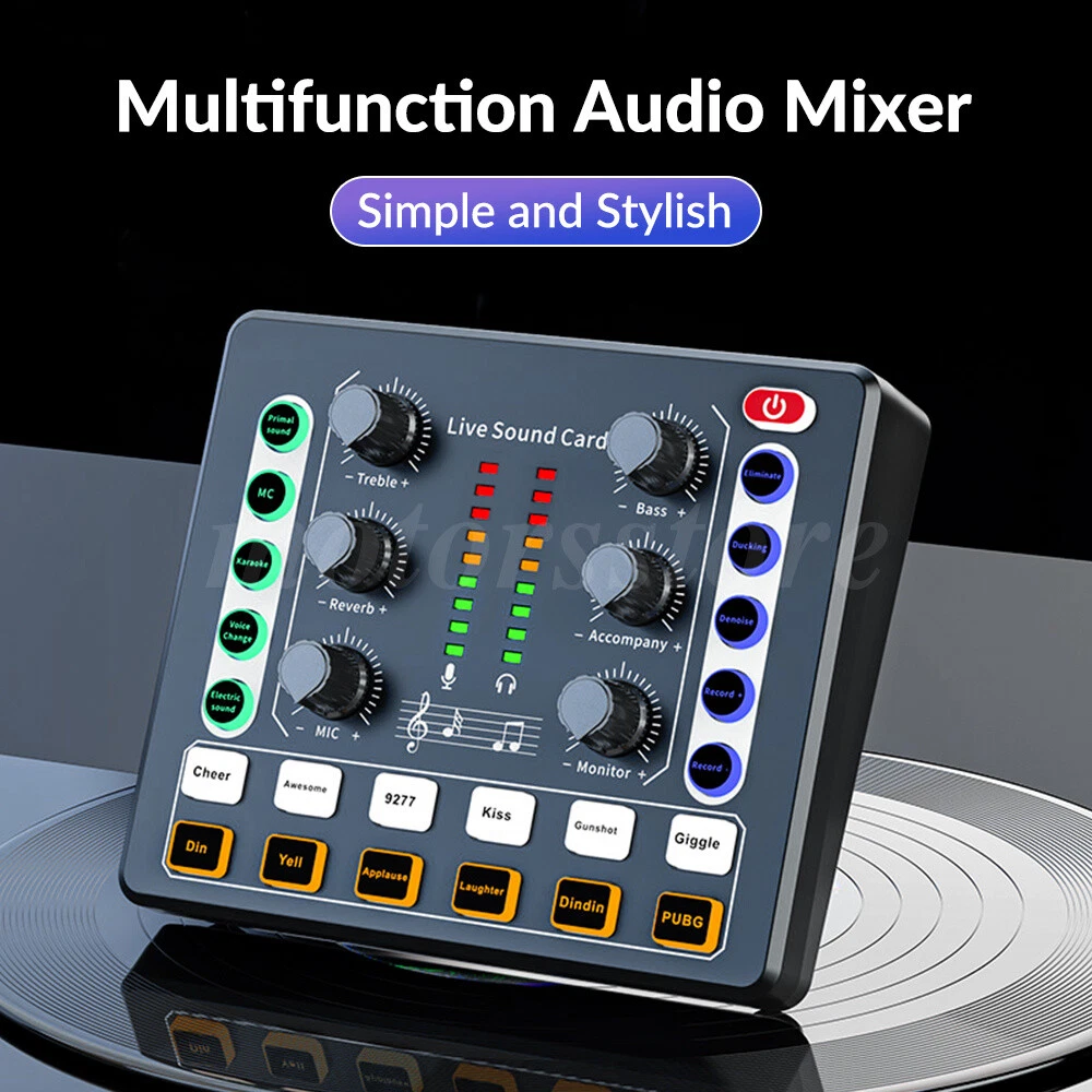 Complete Home Studio Recording Kit Mixer Condenser Microphones for Music Podcast