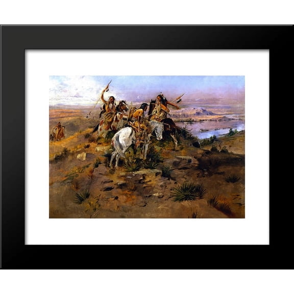Indians Discovering Lewis and Clark 20x24 Framed Art Print by Charles M. Russell