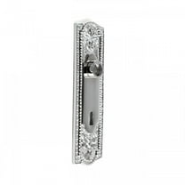 Renovators Supply Door Back Plate Chrome Finish Brass 7-1/4" Escutcheon Cover Beaded Doorplate w/Keyhole