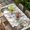 LightGrey, variant on Rustic Groundhog Table Cloths for 6 Foot Rectangle Tables, Spring Floral Butterfly Botanical Patio Waterproof Elastic Fitted Tablecloths, Washable Rectangular Table Cover for Camping