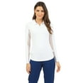 thumbnail image 4 of IBKUL Adult Female Adjustable Length Long Sleeve Polo, Color: Navy, Size: XL (48000-NAV-XL), 4 of 10