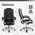 thumbnail image 3 of Hygge Ergonomic Back Support High Back Executive Leather Home Office Computer Desk Chair, Black, 3 of 9