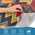 thumbnail image 3 of Yayeee Kitchen Curtains Tier Pair Light Filtering 27"x24" Rod Pocket Short Cafe Window Panel, Brown Geometric, 3 of 7