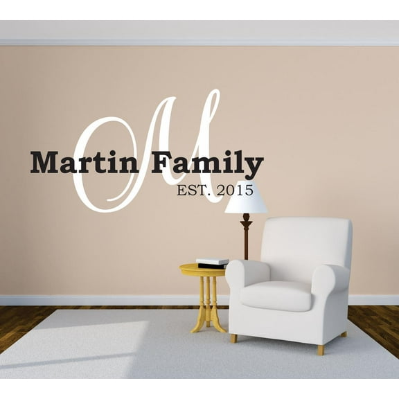 Personalized Name Vinyl Decal Sticker Custom Initial Wall Art Personalization Love Quote Marriage Married Family Engagement Wedding 9 X 18 Inches