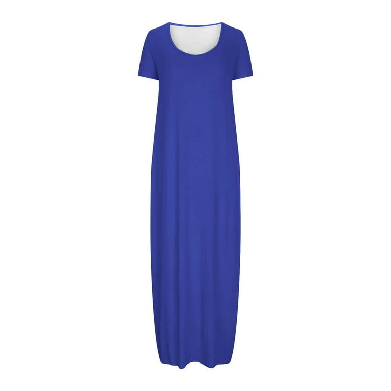 Plus Size Short Sleeve Round Neck Loose Solid Color Long Bodycon Maxi Dress Elegant Curvy Long Form-Fitting Dress Casual Summer Dresses for Women House Dresses Business Casual Outfits - Walmart.com Plus Size Short Sleeve Round Neck Loose Solid Color Long Bodycon Maxi Dress Elegant Curvy Long Form-Fitting Dress Casual Summer Dresses for Women House Dresses Business Casual Outfits - Walmart.com