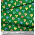 thumbnail image 2 of Soimoi Green polyester Crepe Fabric Diamond Geometric Print Fabric by the Yard 52 Inch Wide, 2 of 3
