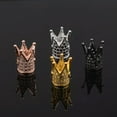 thumbnail image 3 of RSAMD Black Clear Cubic Zirconia Pave King Crown Bracelet Connector Charm Beads In USA-Clear on Rose Gold-10PCS, 3 of 9