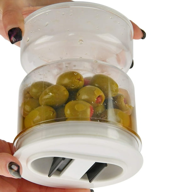 Bocal à cornichons et olives, pot à cornichons séparés de l'humidité et du  sec, pot à cornichons avec passoire, séparateur de jus, pour le stockage  hermétique des aliments : : Maison