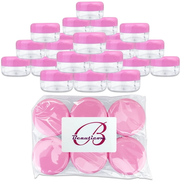 Frascos para Viaje Beauticom 15 mL Tapa Rosa (24 Piezas)