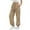 Khaki-1, variant on Gfyviroh Jogger Pants for Women High Waist Drawstring Solid Color Cuffed Pants Loose Elastic Waist Casual Sports Pants