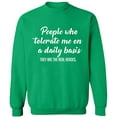 thumbnail image 2 of OXI Crewneck Sweatshirt - People Tolerate Me, Basic Casual Sweatshirts for Men's and Women Fleece Sweatshirt Long Sleeve - Irish Green X-Large, 2 of 2