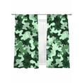 thumbnail image 2 of Sheer Curtains 72 Inches Long 2 Panels, Green Camouflages Patriotic Rod Pocket Curtain Voile Draperies, Graffiti Style Light Filtering Window Treatment for Living Room Kitchen Bedroom, 2 of 8