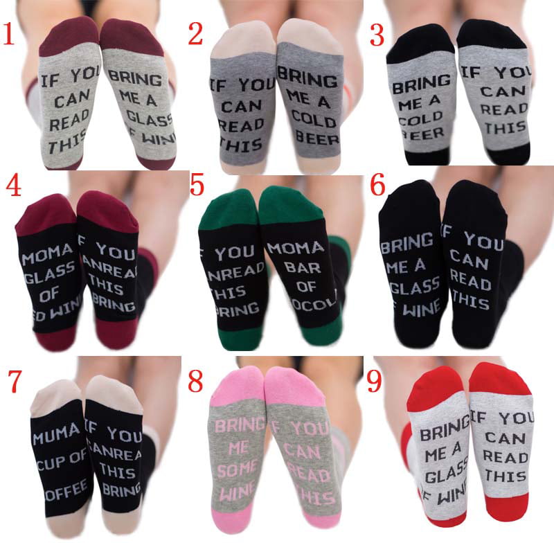 Details about   “If You Can Read This Bring Me Some Wine” Funny Socks Ladies Gift Warm 